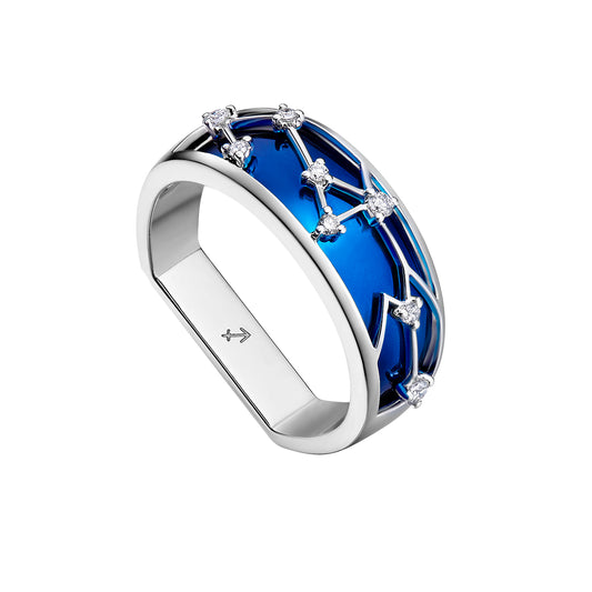 18K White Gold Horoscope Women’s Ring – Sagittarius